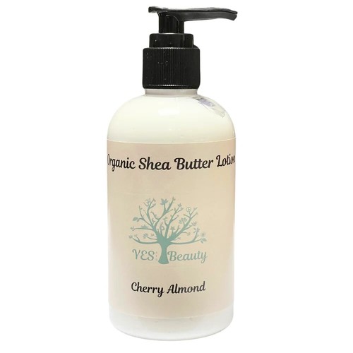Handmade Body Lotion Organic Shea Butter & Coconut Oil - Cherry Almond - 9 oz