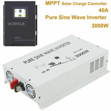 3000W Pure Sine Wave Inverter 24V DC to 120V AC Solar Generator Inverter