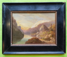 Nr. 412 Gemälde  Seelandschaft  Gebirge Tirol Italien   Salzkammergut ?