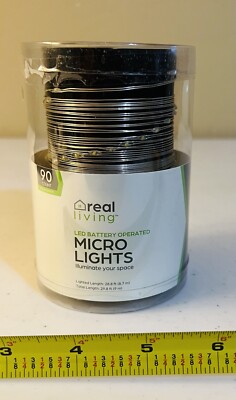 Warm White LED Micro String Lights – 90 Count 28.8ft – Battery Powered ...