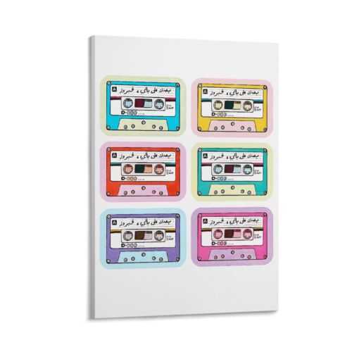 Vintage Cassette Tapes Canvas Poster Landscaping Family Decor Framed Art Print