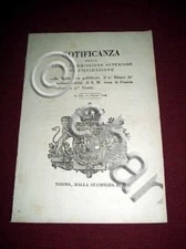 Kingdom of Sardinia Turin Notification 6th List of Creditors France 1826