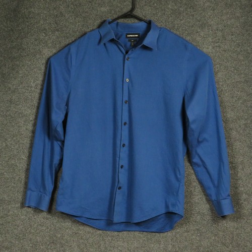 EXPRESS MENS SHIRT LARGE BLUE LONG 