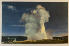 Union Pacific Railroad Old Faithful Yellowstone Vintage Unused Postcard