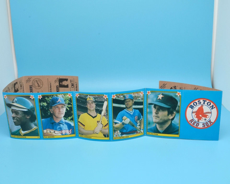 1983 Fleer 美国职棒大联盟棒球贴纸未剪 12 张 • Henderson Nolan Ryan — 第 4/4 张图片