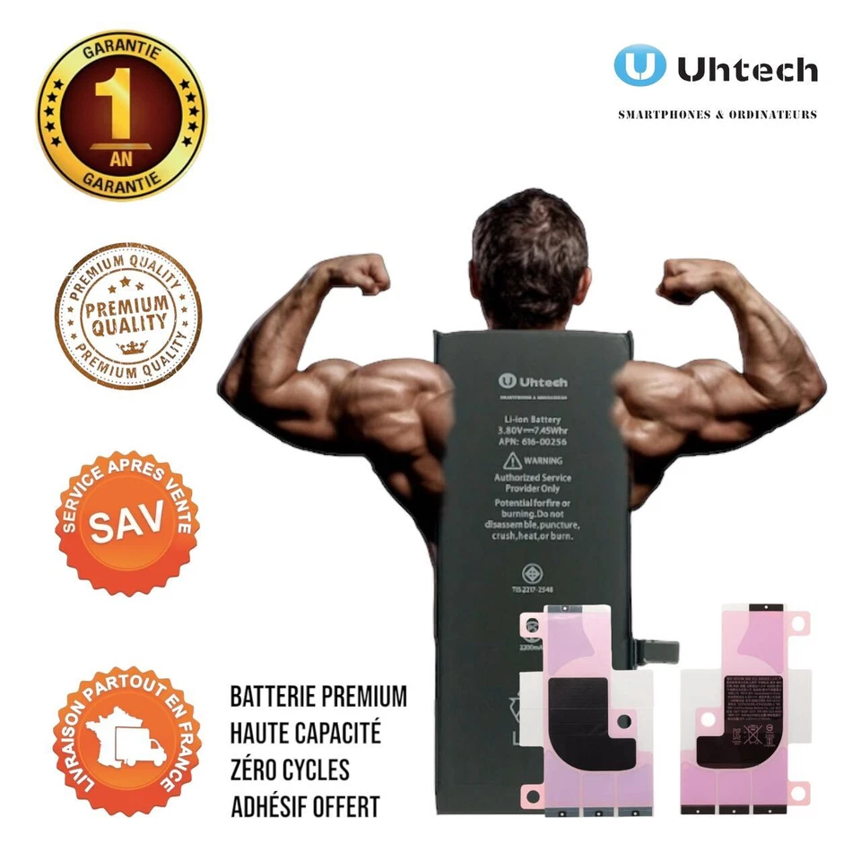 FAN RUI XIN Batterie interne iPhone 4 5 5s 6 6Plus 6s 7 8 Plus X XS MAX 11 12 13 PRO MAX