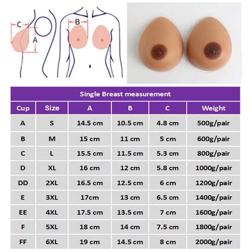 Teardrop Silicone Breast Forms D Cup Crossdresser Transgender Bra Enhancers - Picture 6 of 12