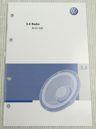 VW Radio 3.4 RCD 500 Betriebsanleitung Bedienungsanleitung 1/2005