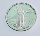 Silvertowne St Gaudens 1 Troy Oz 999 Fine Silver Round BU in capsule