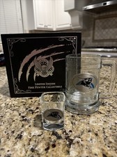 Carolina Panthers Glass Beer Mug Pewter Emblem Shot Glass - Lim. Edition