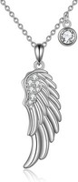 EngelsflüGel AnhäNger Halskette 925 Silber Zirkonia Geschenk Frauen