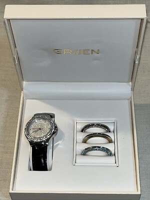 Ladies Gruen GR8295 Rhinestone Changeable Crystal Bezels Watch With New Battery