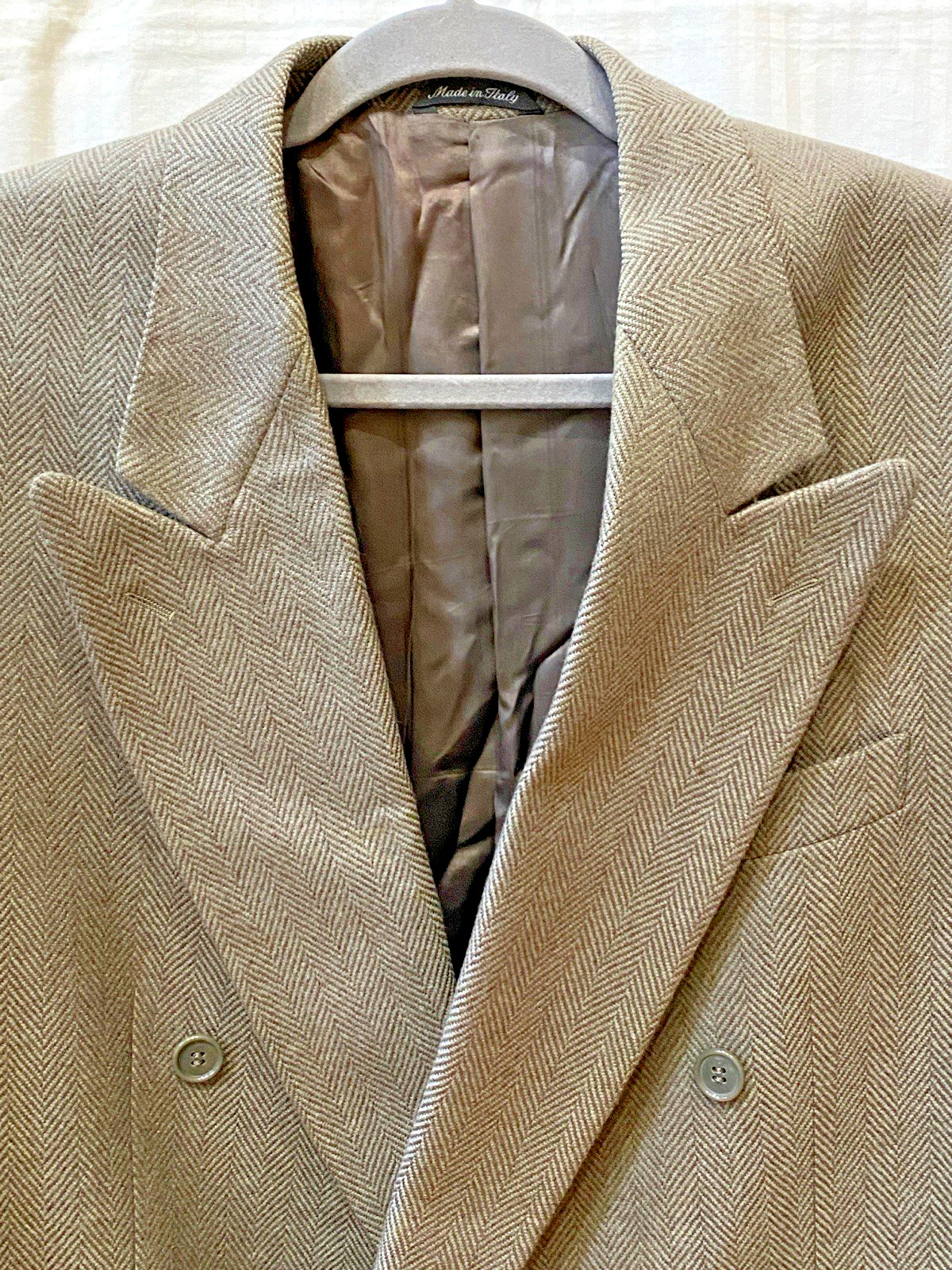 Ameri  Blazer Men 42L  Brown Herringbone Tweed Do… - image 5