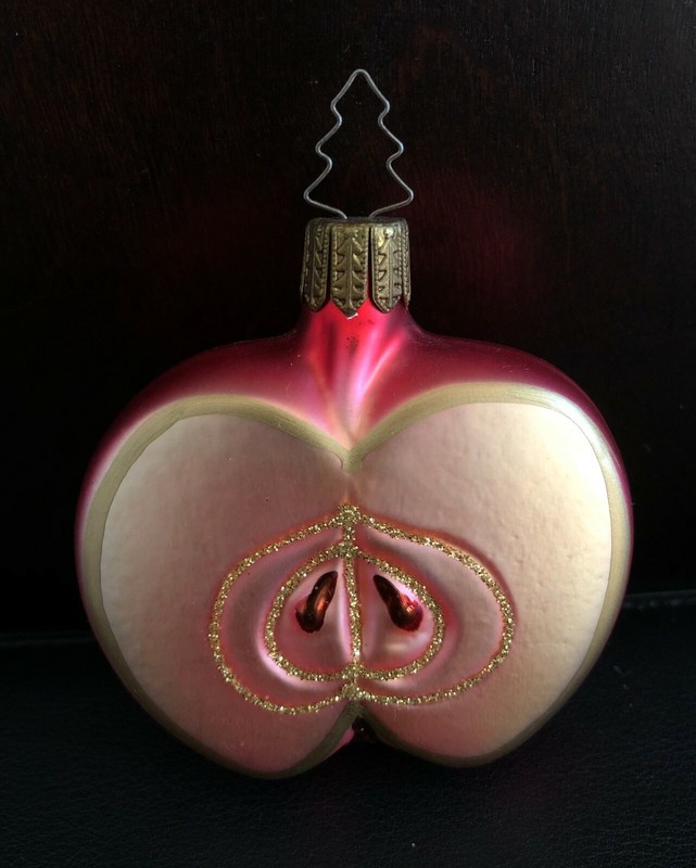 New Condition - Apple Glass Christmas Ornament - 20+ Yrs Old