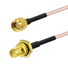 SMA Female Sealed Bulkhead Mount to SMA Male RG316 Coax Extension Cable 60cm