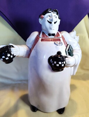 SHIPS FREE~~Rare Whimsical Department 56 ''Coffee Break Chef'' Coffee pot