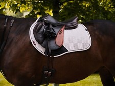 LeMieux Essence Eurojump Square Stone Self Cool Contour Quilt Jump Saddlepad