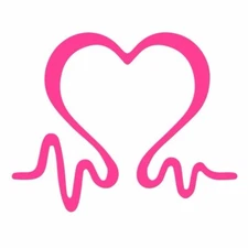 2x Pink Breast Cancer Awareness Heartbeat Car Wall Vinyl Sticker Decal Window