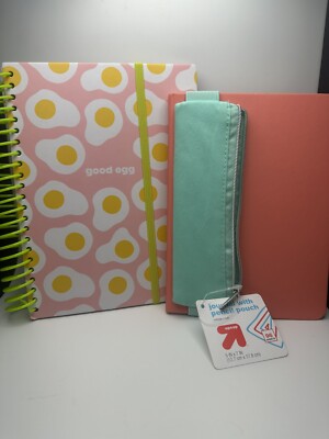 Pink And Green Notebook And Journal 2pc With Pencil Holder