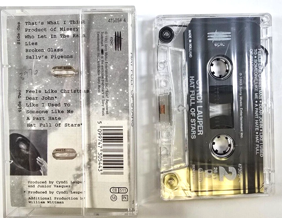 Cyndi Lauper – Hat Full Of Stars Cassette Tape 1993 synth pop on Epic - Image 2 of 4