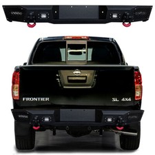 Vijay Fit 2005-2021 Nissan Frontier Rear Bumper Black Texture Steel W Led Light Vijay Fit 2005-2021 Nissan Frontier Rear Bumper Black Texture Steel W Led Light