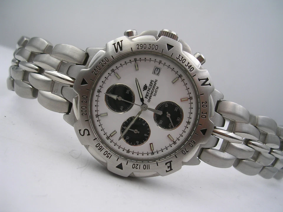 CRONOGRAFO PRYNGEPS CR793 PUNTI CARDINALI NEW OLD STOCK ANNI '90 OROLOGIO UOMO - Imagen 4 de 4