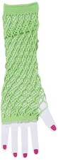 Double Fishnet Gloves Neon 80's Fancy Dress Halloween Costume Accessory 4 COLORS