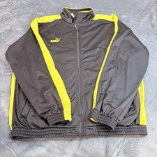 Puma T7 Track Jacket Mens Sz XL Black W/ Neon...