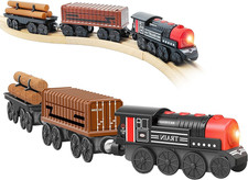 Motorized Train for Wooden Track, 3Pcs Train Toy Set for 3 4 5 Years Old Boy Gir
