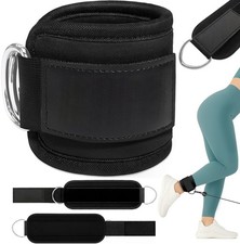 Cable Ankle Strap Exercise, Premium Comfort Padding, Leg Glute Workout, Black