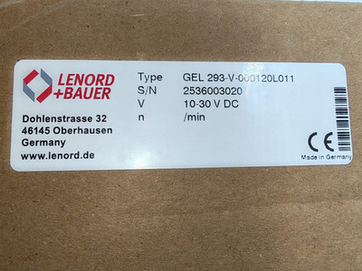LENORD+BAUER GEL 293-V-000120L011 Incremental Encoder 10-30V DC