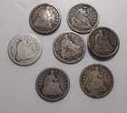 7 Seated Liberty Silver Half Dime, Great Gift,
