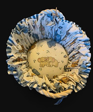 VTG 90s CottageCore Ruffled Safari Animal Nursery Basket Small