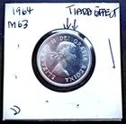 1964 - ERROR SILVER COIN : ** TIARA EFFECT ** on Queen's Head - 25¢ Canada