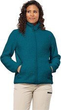 NEU Jack Wolfskin Damen High Curl Fleecejacke &Uuml;bergangsjacke Teal Petrol S/M 38