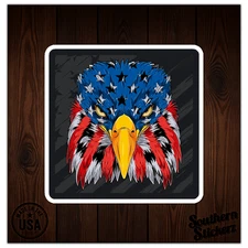 American Flag USA Eagle - Vinyl Decal Sticker - Car Window Laptop - ebn9038