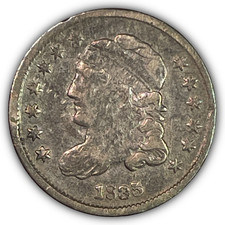 1835 Capped Bust Half Dime Fine F Coin #27696