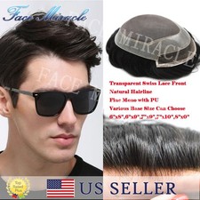Mens Hair Piece Fine Mono Toupee for Men Lace Front Toupee for Men NPU Mens Wig
