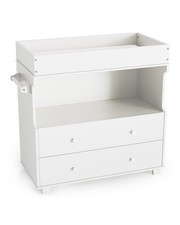 Baby Changing Table Dresser, Ergonomic Height Nursery Changing Station w Drawers