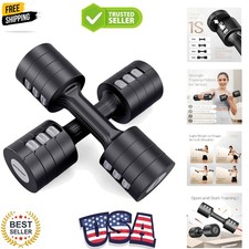 Adjustable Dumbbells 5 lb Dumbbells Set of 2 / Pair 10 lb Total Free Weights ...
