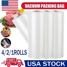 4-1× 11"x50' Vacuum Sealer Rolls Commercial Grade Food Saver Storage Bags 7.5Mil