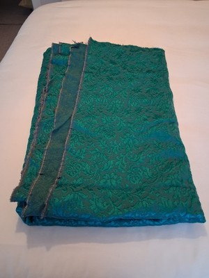 Exquisiter türkis türkis türkisfarbener Vintage Brokat Stoff 1m25 x 5m40