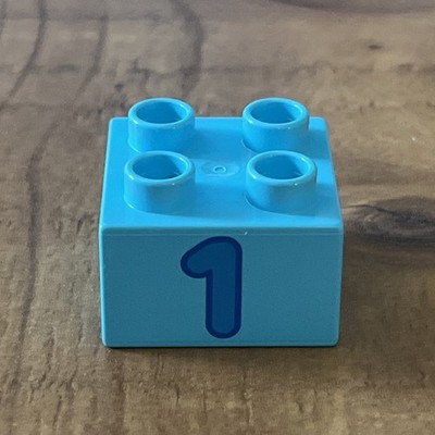 Lego Duplo Number #1 Train Replacement 2 X 2 X 1 Block Building Brick BLUE