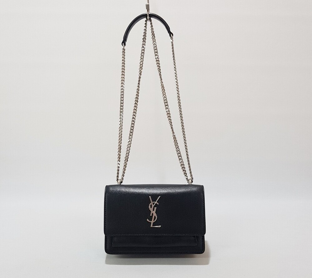 Saint Laurent Sunset Mini tracolla a spalla con catena in argento 114360731