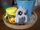 Wool hooked Owl decoration or ornament 5 x 3 inches — photo 4