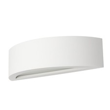 Litecraft Benin Up & Down Curved Paintable Plaster Wall Light - White           