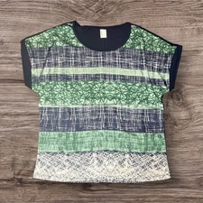 Green and Blue Patterned Top