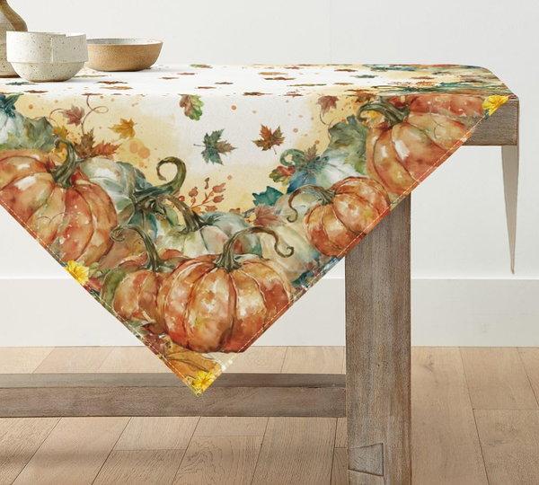 Aquarell AhornbläTter KüRbisse Herbst Tischdecke, Fall TischwäSche KüChe Dekora-image