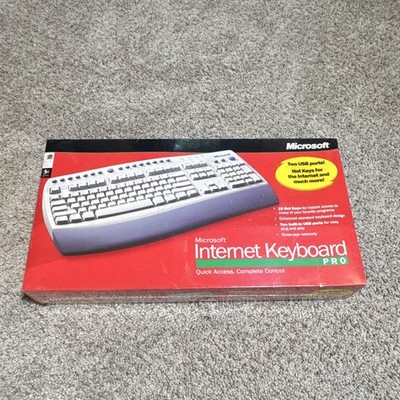 Microsoft Internet Keyboard Pro C1700001 Wired 2 USB Ports Hot Keys  NEW/SEALED