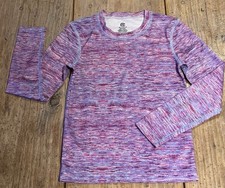 CHAMPION Girl’s Long Sleeved ATHLETIC Top~SMALL~100% Polyester PINK & PURPLE EUC